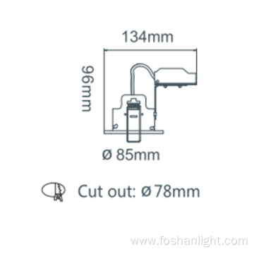 Low Voltage Dimmable Fire Rated Led Recessed Downlight